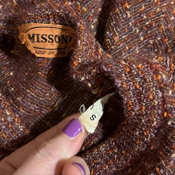 Vintage Missoni Knit Dress Multicolor Geometric Sweater Made In Italy 70’s - Picture 7 of 7